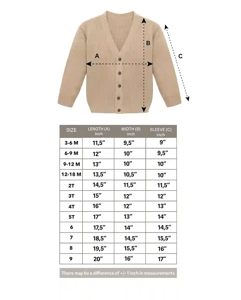 Little Boys Basic Long Sleeve V-Neck Classic Knit Cardigan Sweater