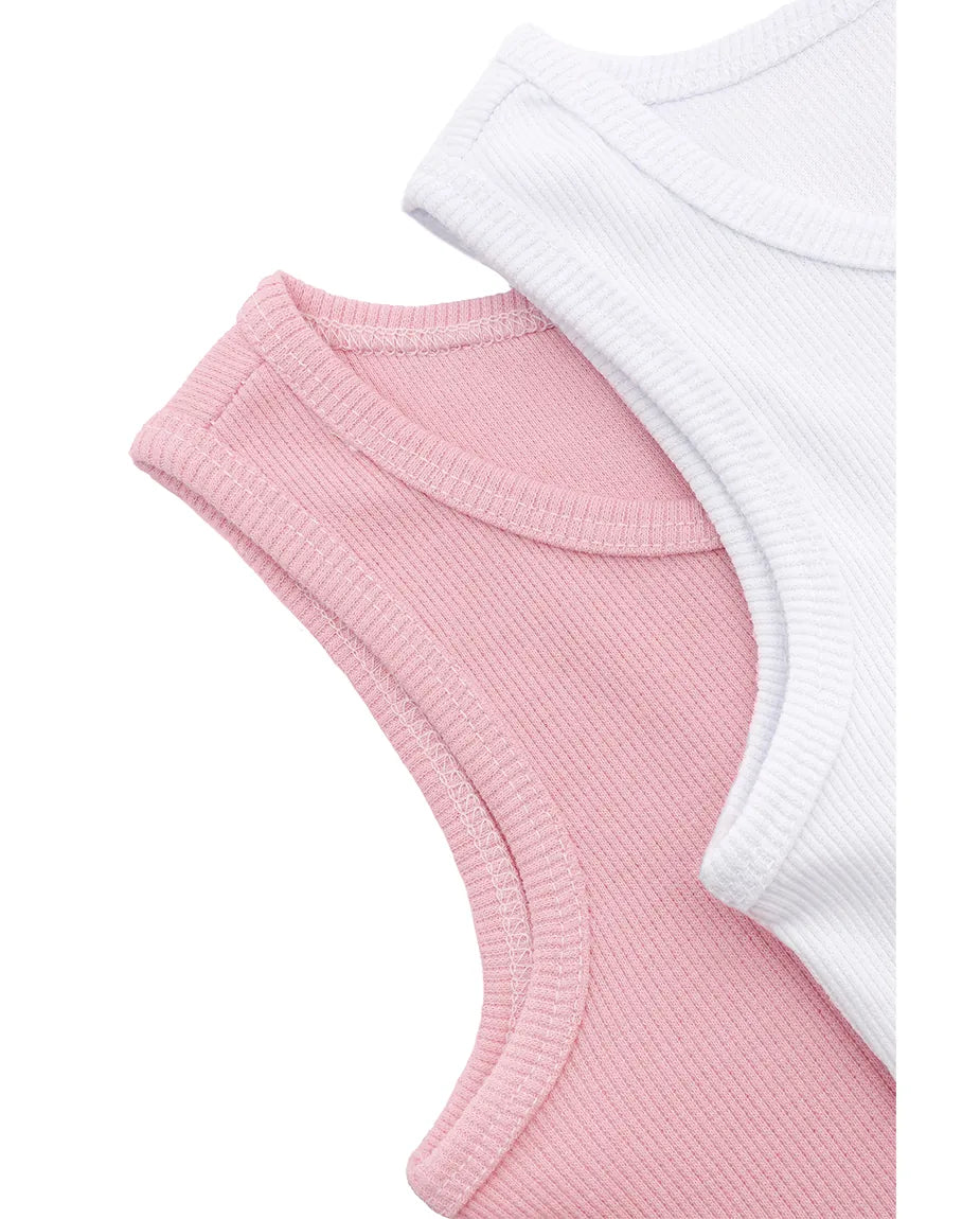 Girls 2-Pack Basic Cropped Tank Top
