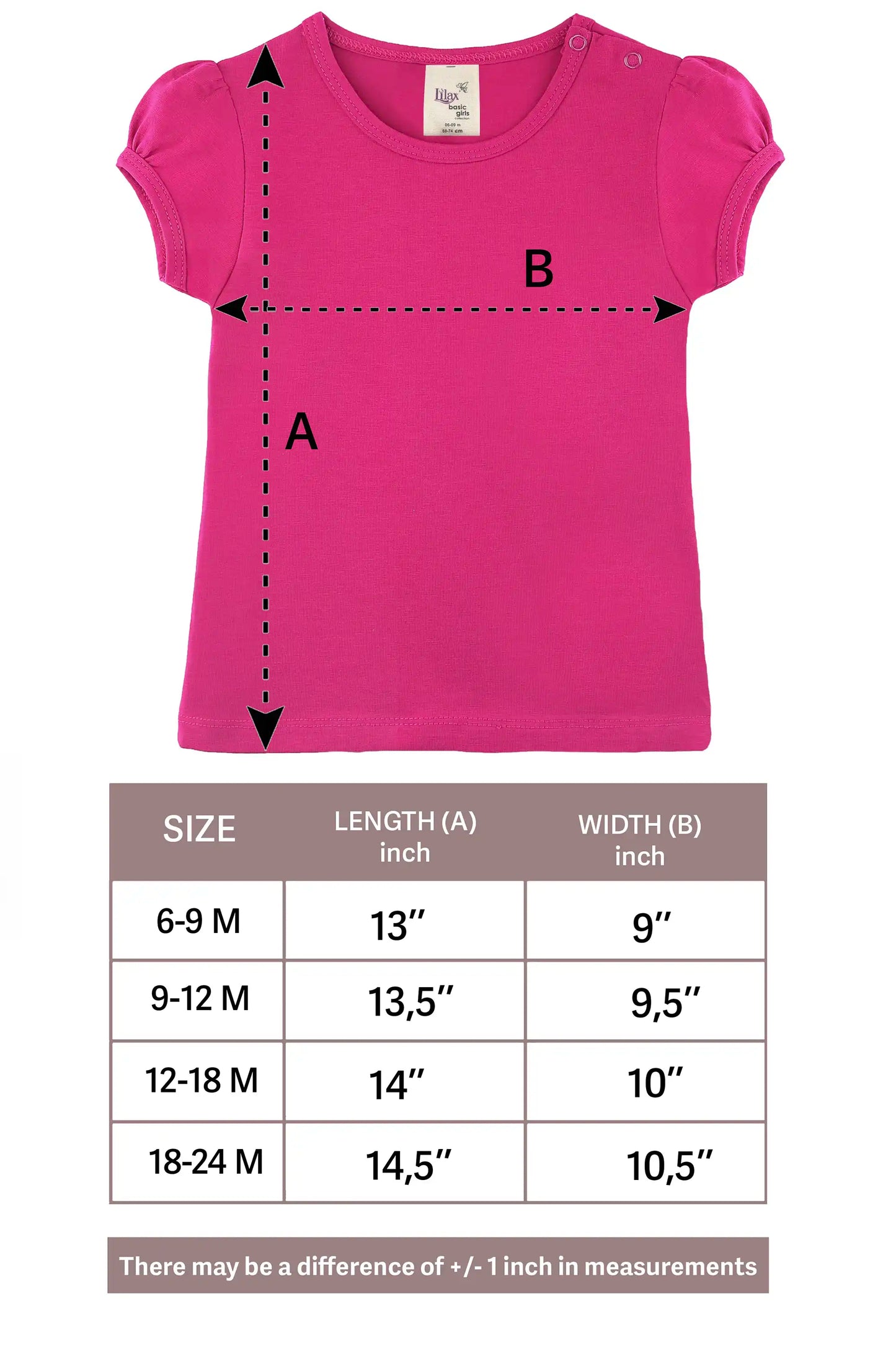 Baby Girls' Basic T-Shirt Short Sleeve Crewneck Tee
