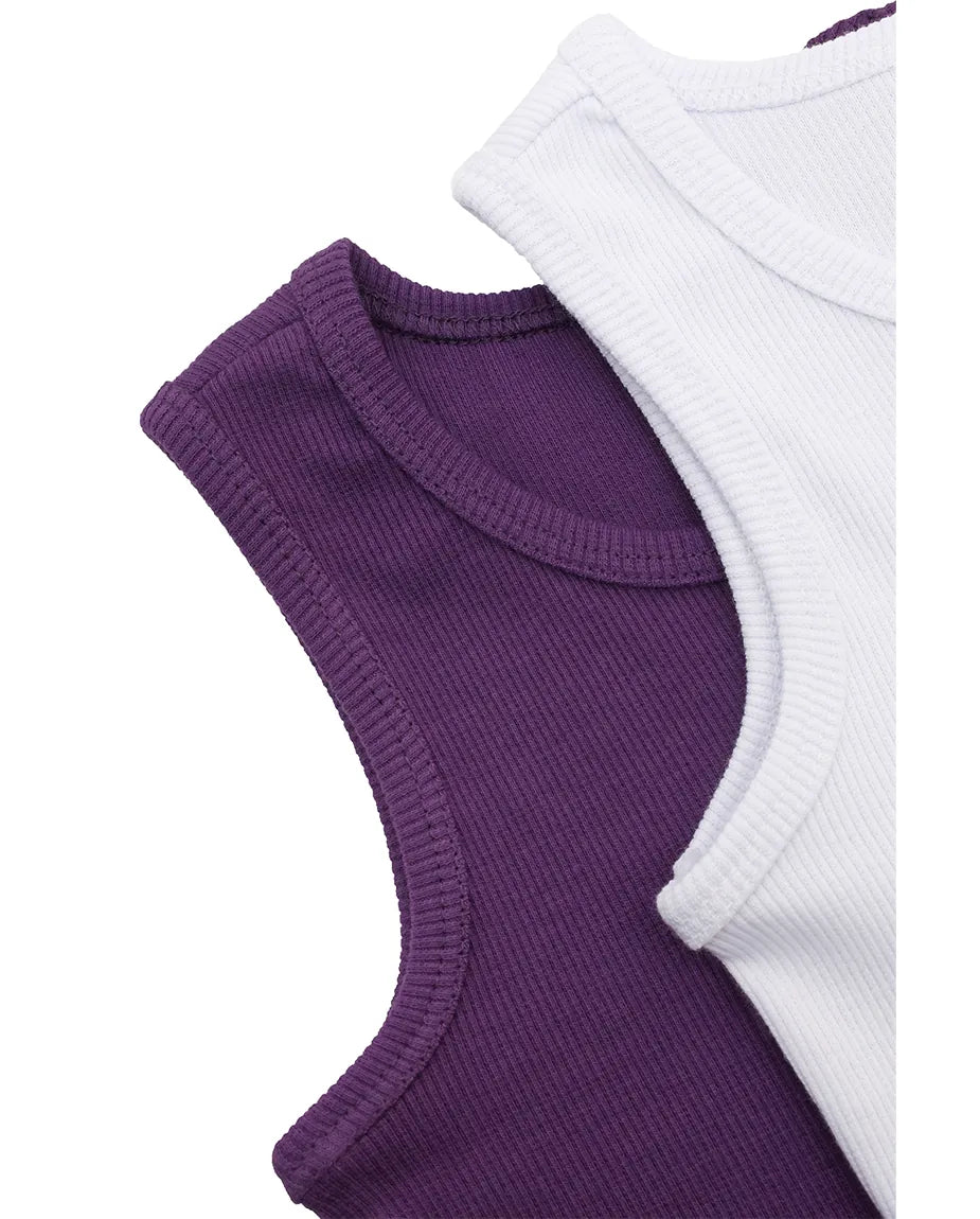 Girls 2-Pack Basic Cropped Tank Top