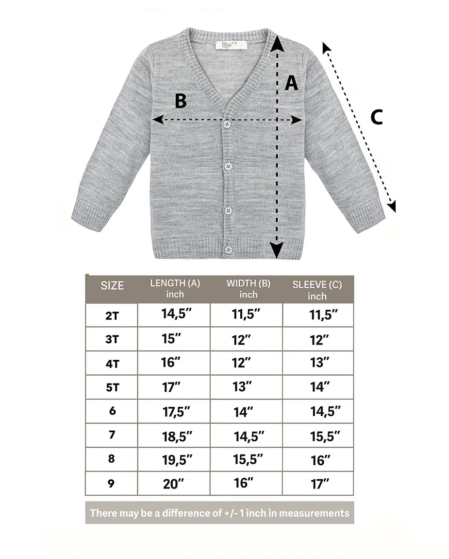 V-Neck Cardigan Sweater for Boys - Featuring Button Closure, Toddler to Youth