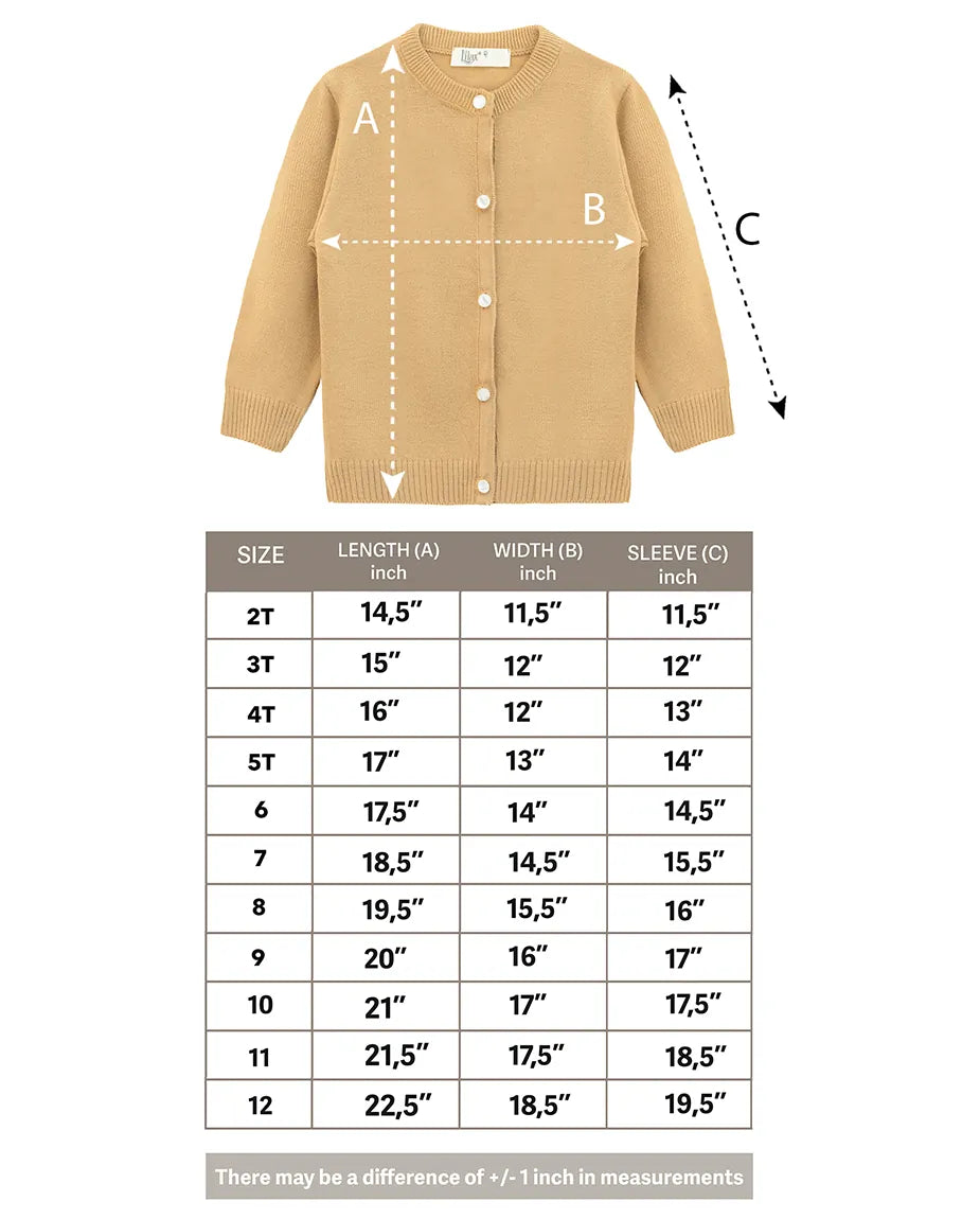 Girls Knit Pearl Buttoned Cardigan Sweater