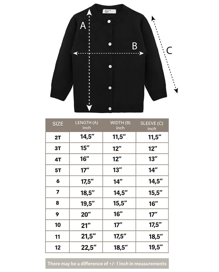 Girls Knit Pearl Buttoned Cardigan Sweater