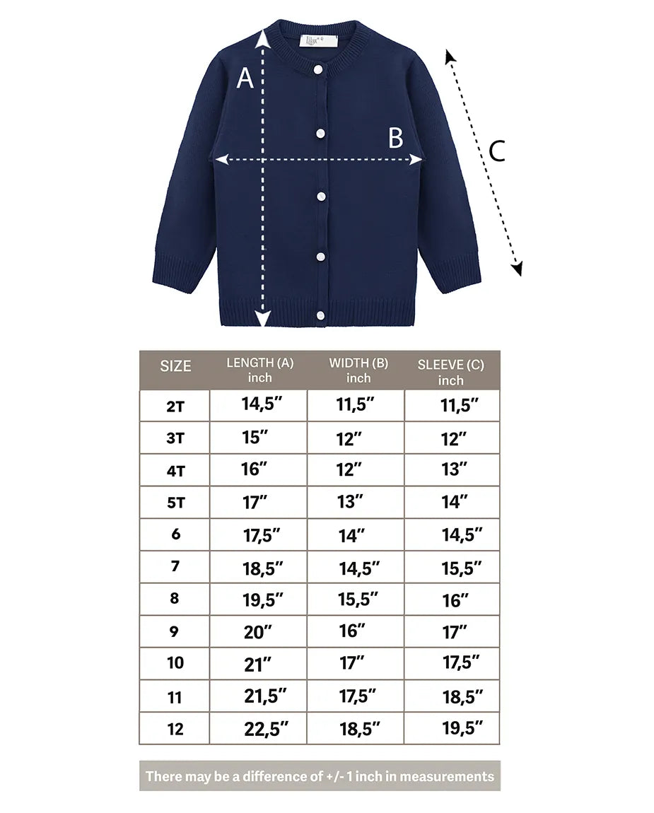 Girls Knit Pearl Buttoned Cardigan Sweater
