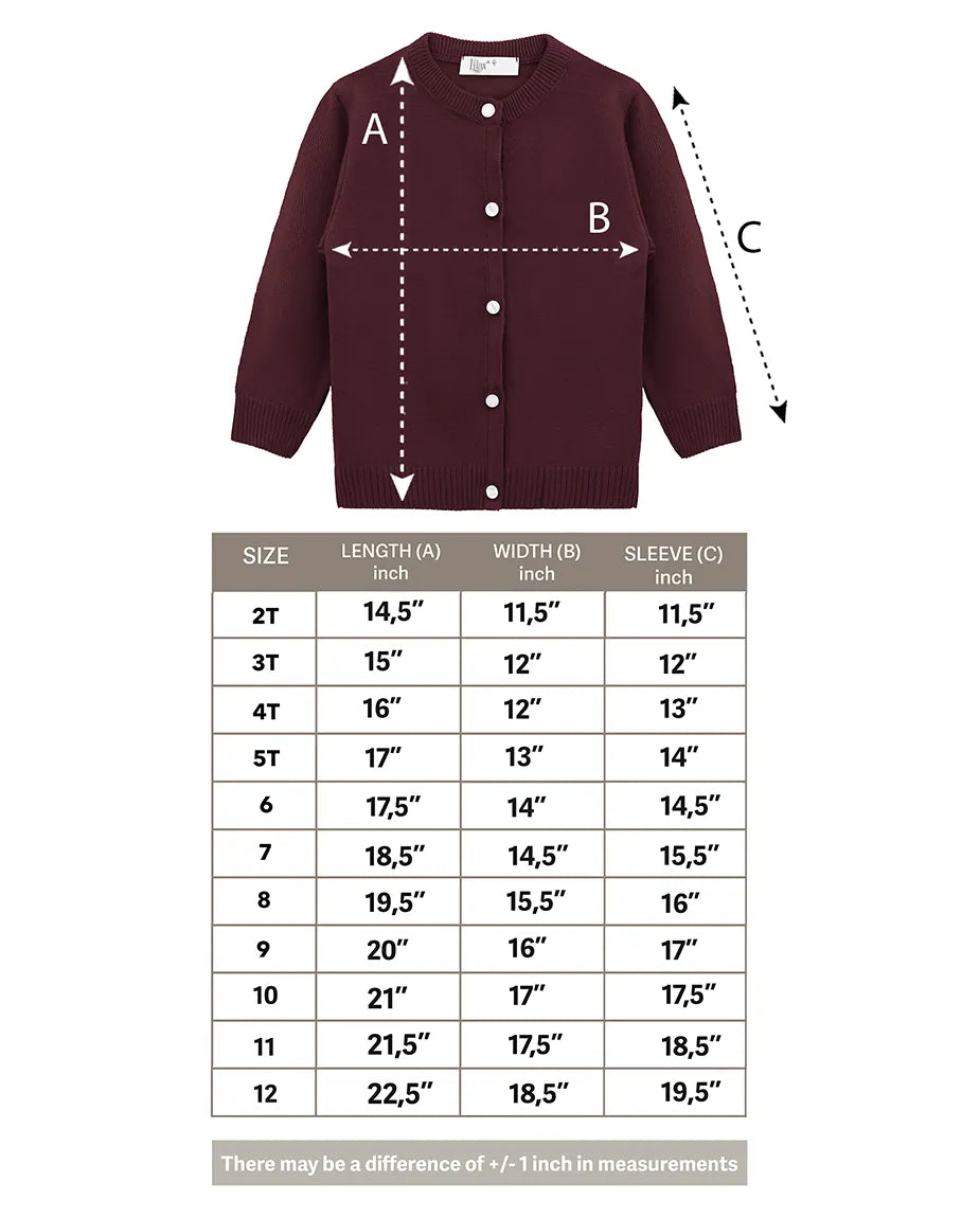 Girls Knit Pearl Buttoned Cardigan Sweater