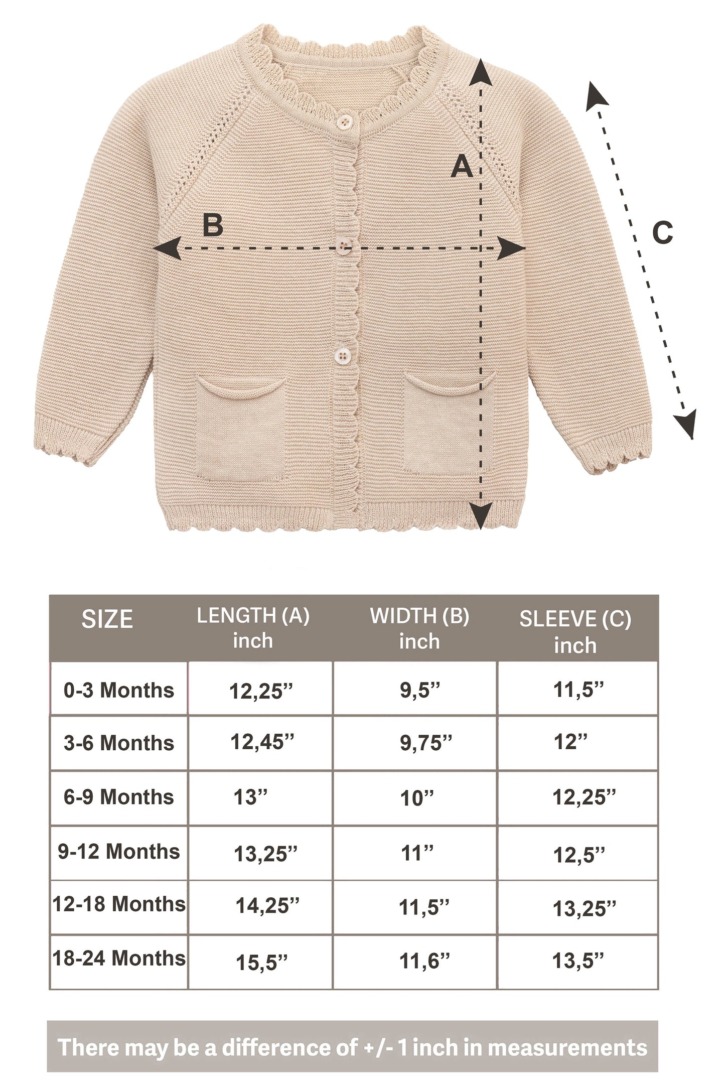 Baby Girls' and Toddler Long Sleeve Knit Cardigan