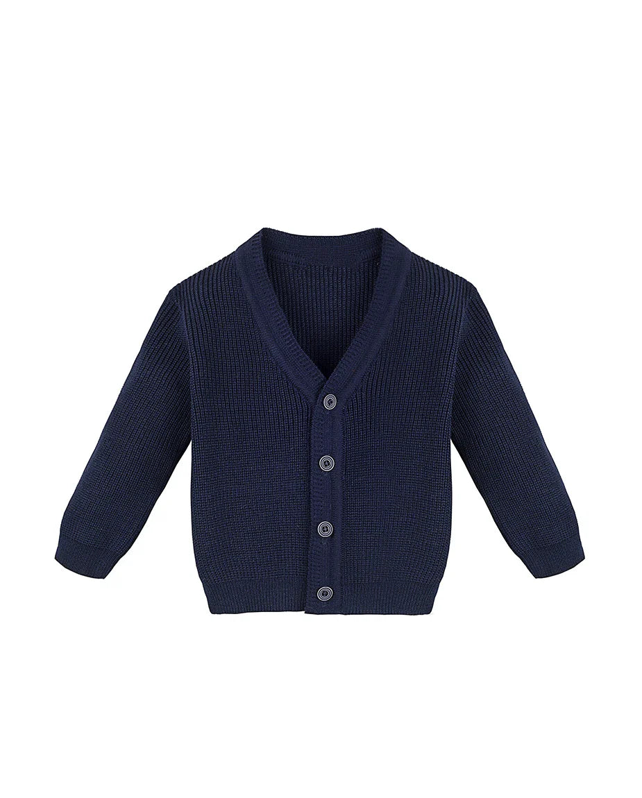 Little Boys Basic Long Sleeve V-Neck Classic Knit Cardigan Sweater