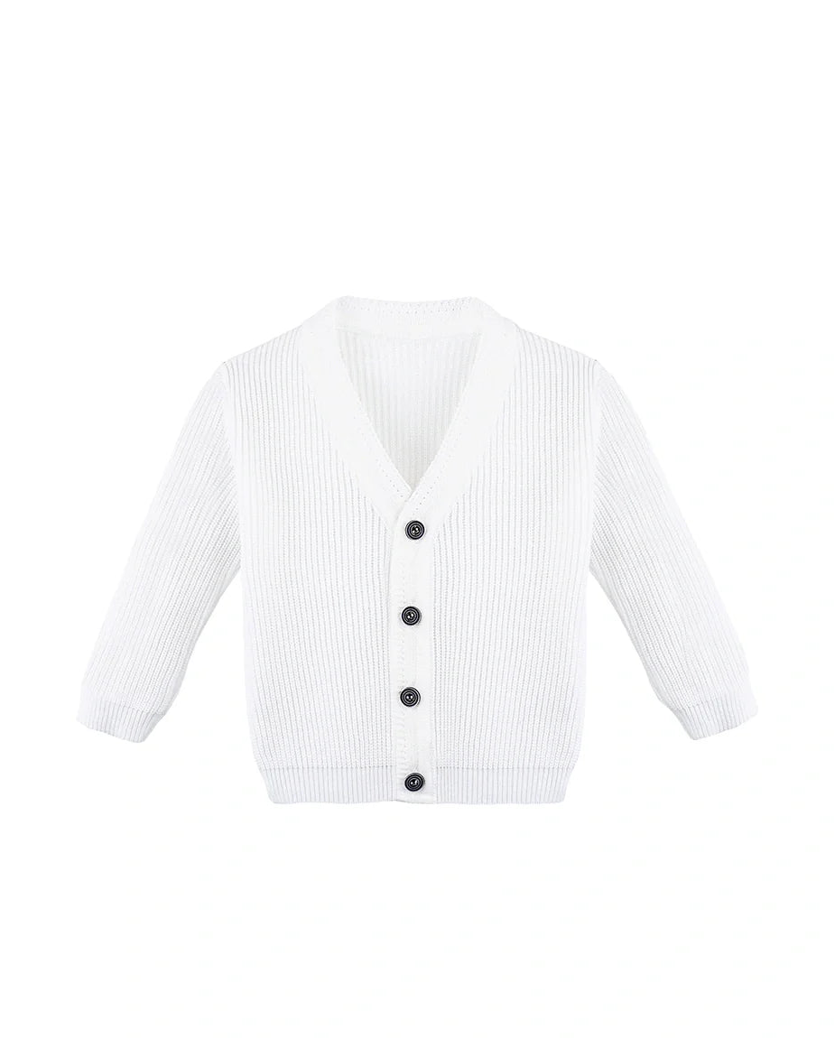 Little Boys Basic Long Sleeve V-Neck Classic Knit Cardigan Sweater