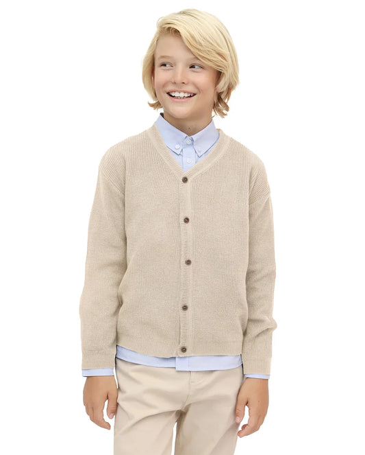 Little Boys Basic Long Sleeve V-Neck Classic Knit Cardigan Sweater