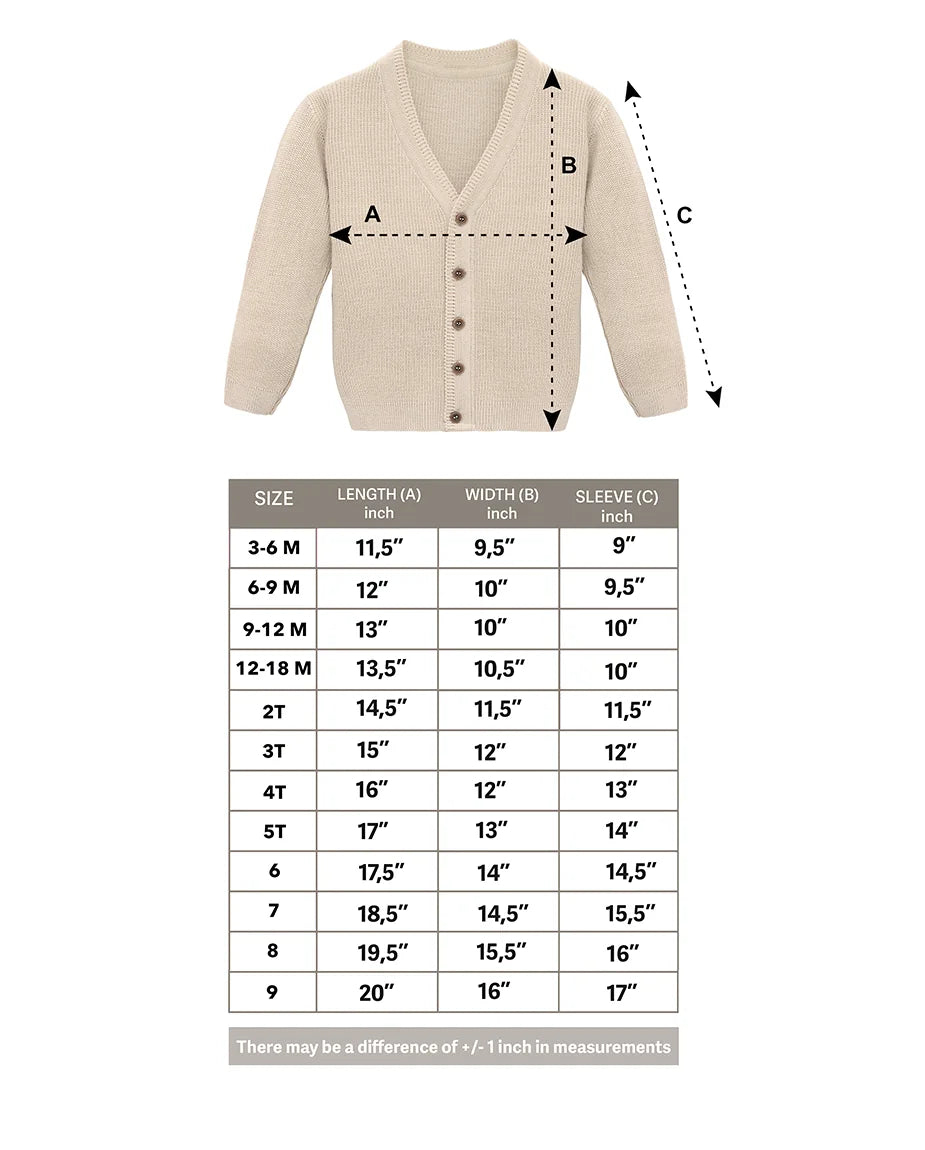 Little Boys Basic Long Sleeve V-Neck Classic Knit Cardigan Sweater