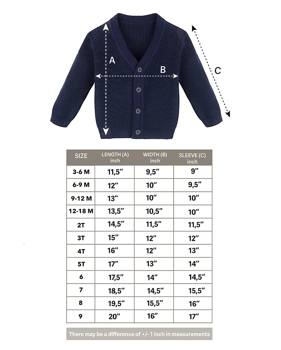Little Boys Basic Long Sleeve V-Neck Classic Knit Cardigan Sweater