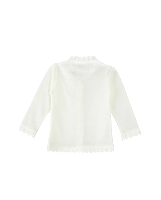 Knit Cardigan Sweater with Little Hearts Design for Baby Girls